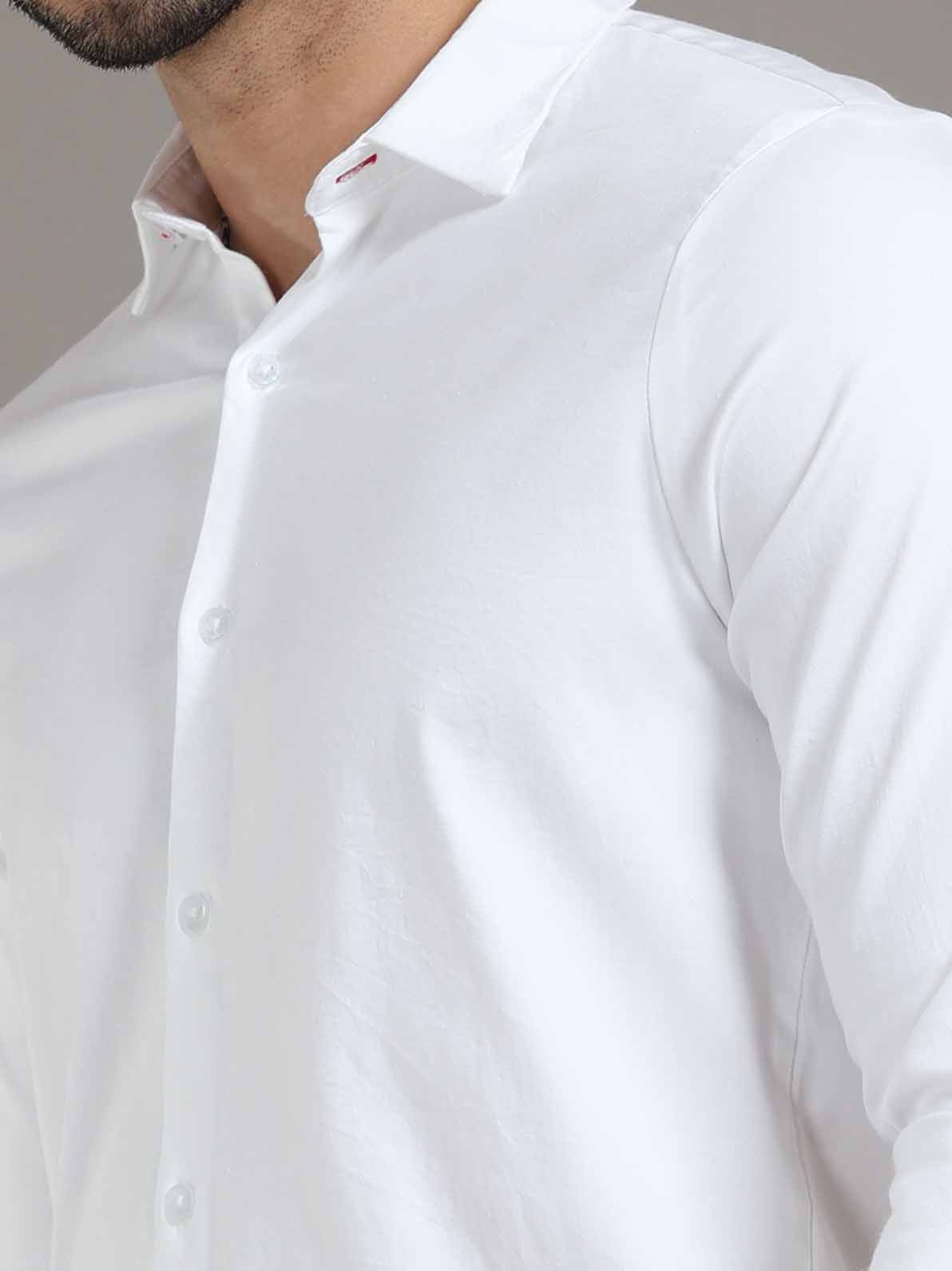 Plain white shirt for men - Black Denim