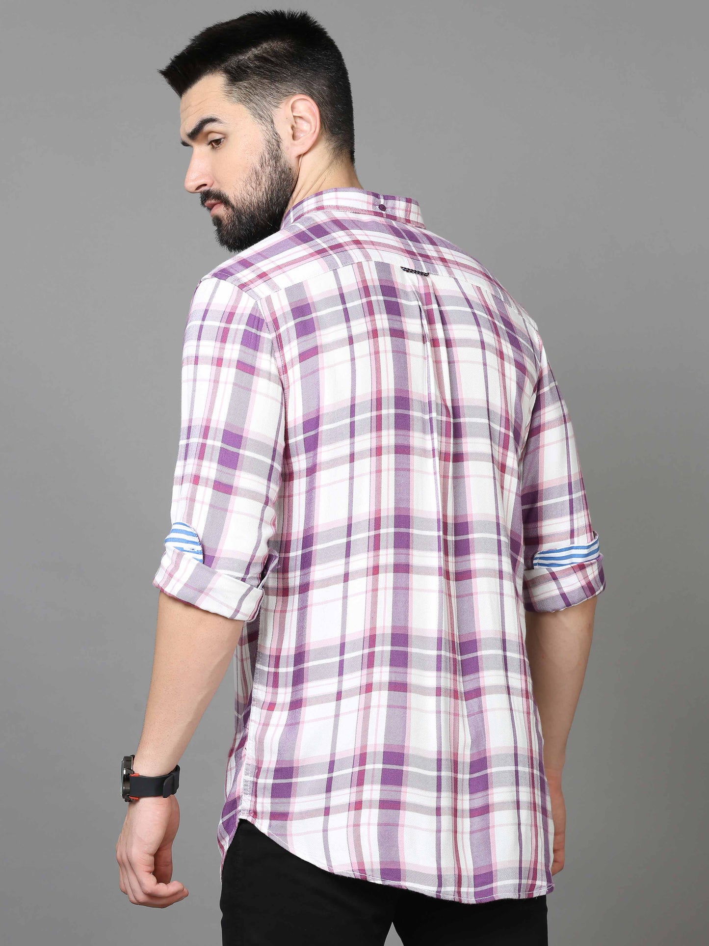 white checked shirt for men