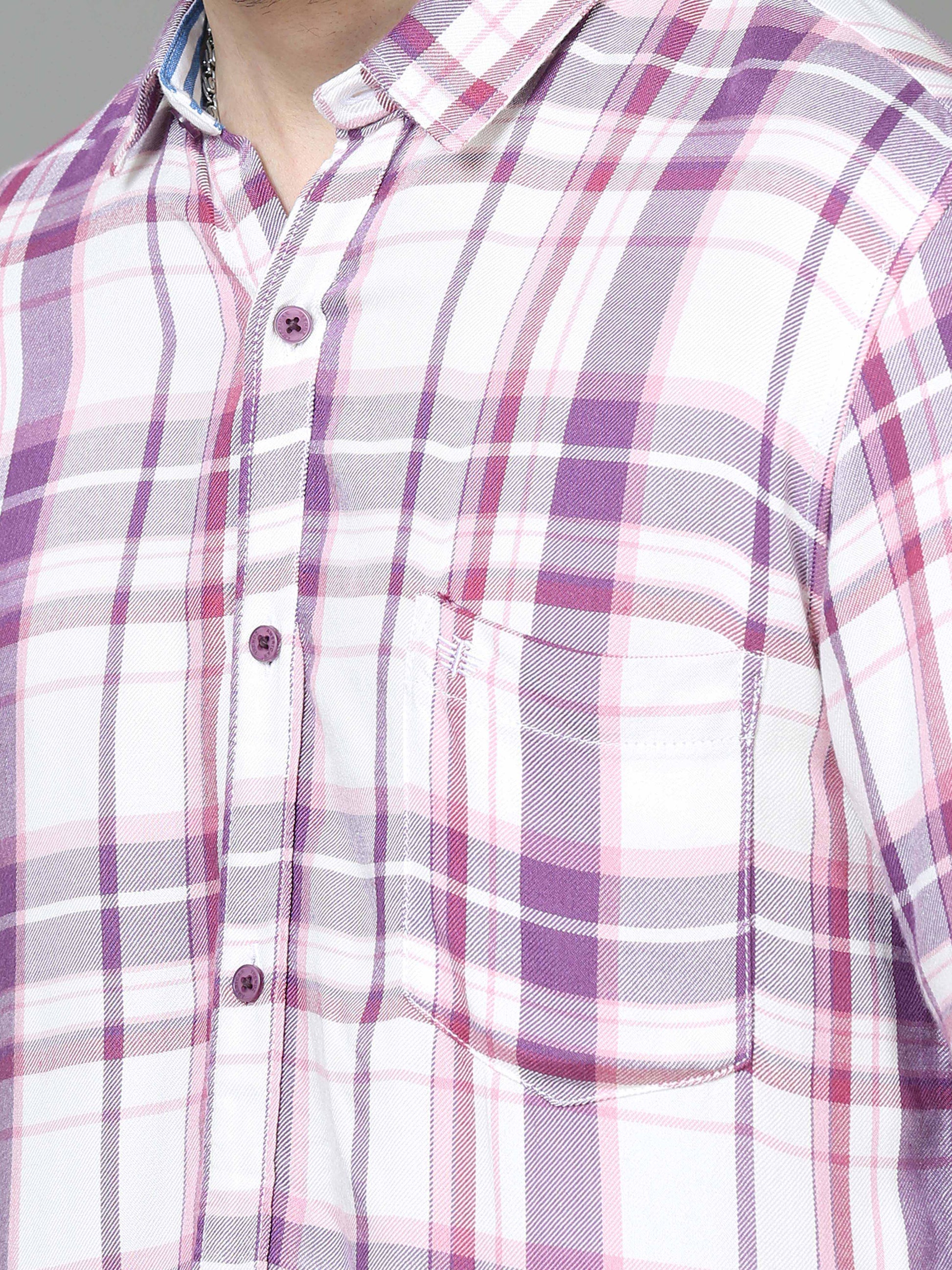 white checked shirt for men