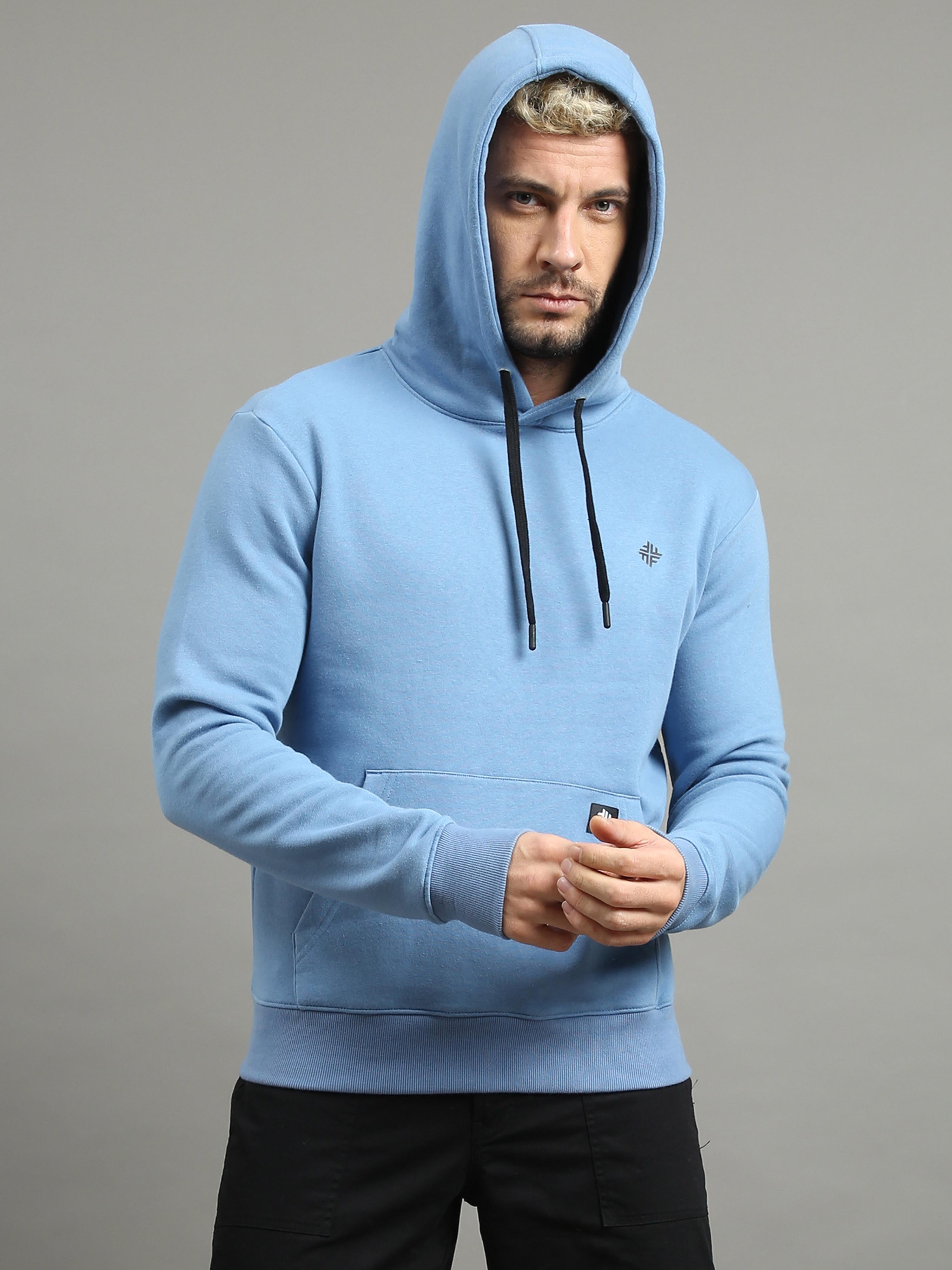 Buy Trendy Men s Sky Blue Hoodie Online at Great Price