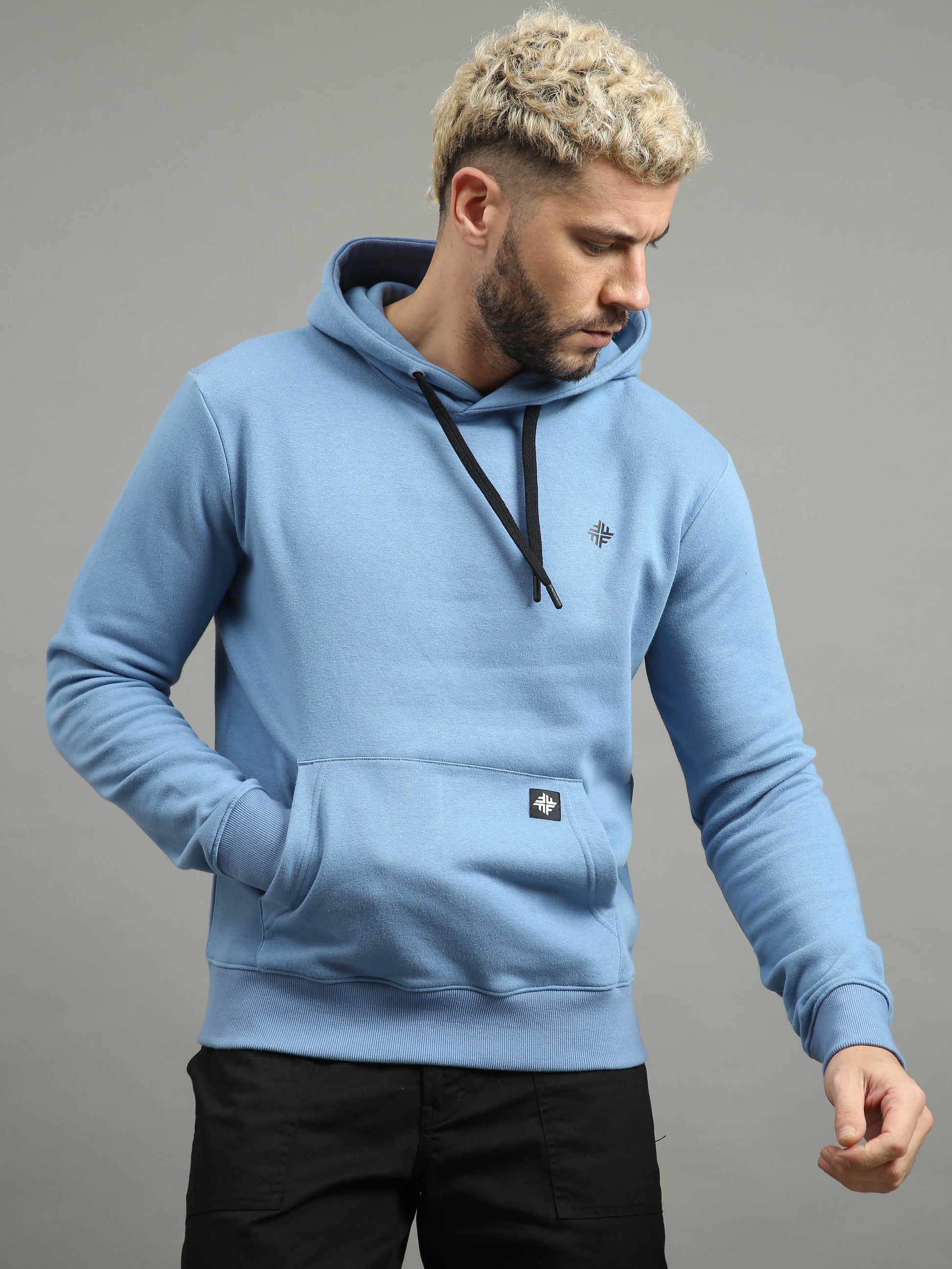 Mens Sky Blue Hoodie