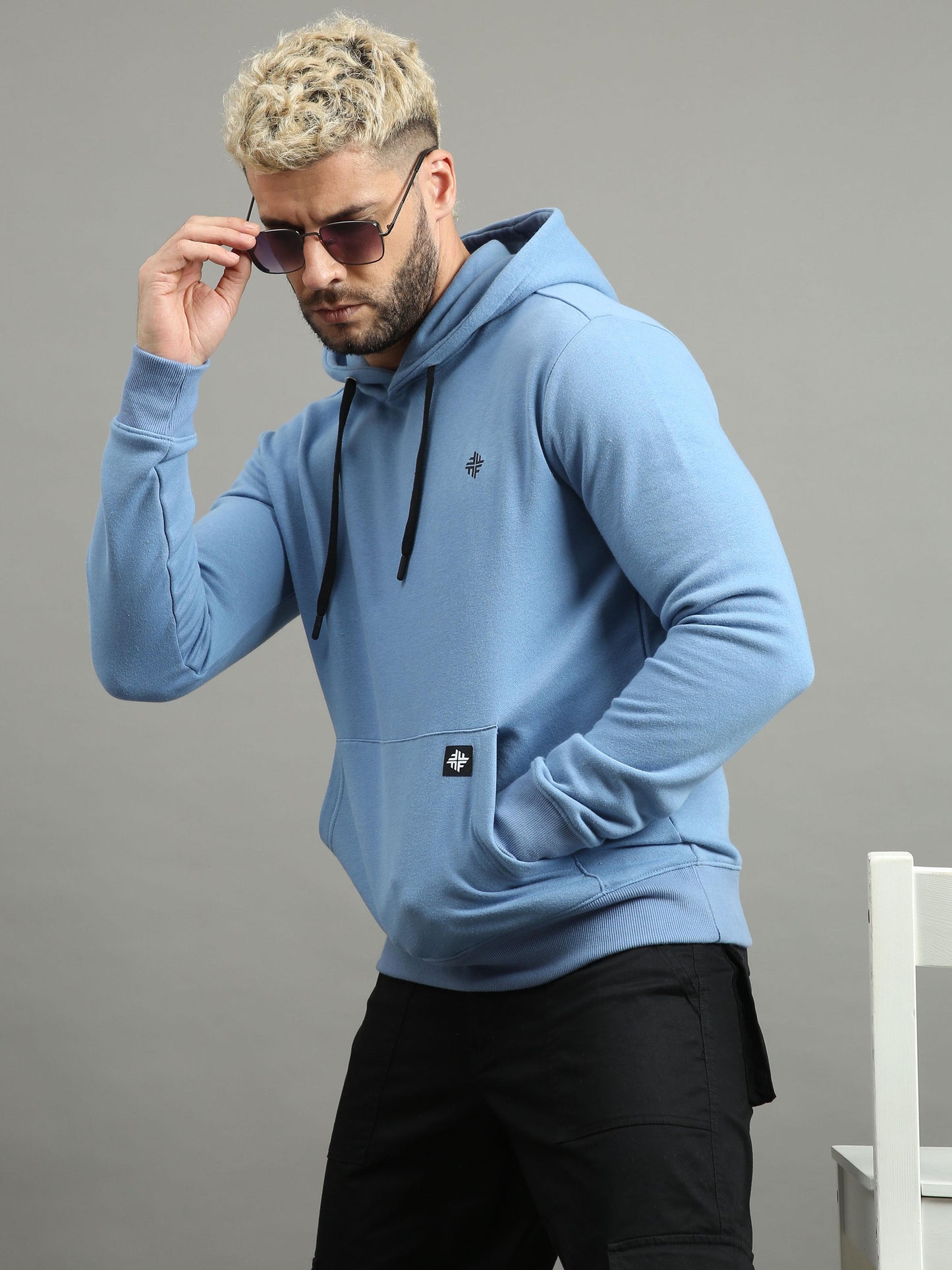 Mens Sky Blue Hoodie