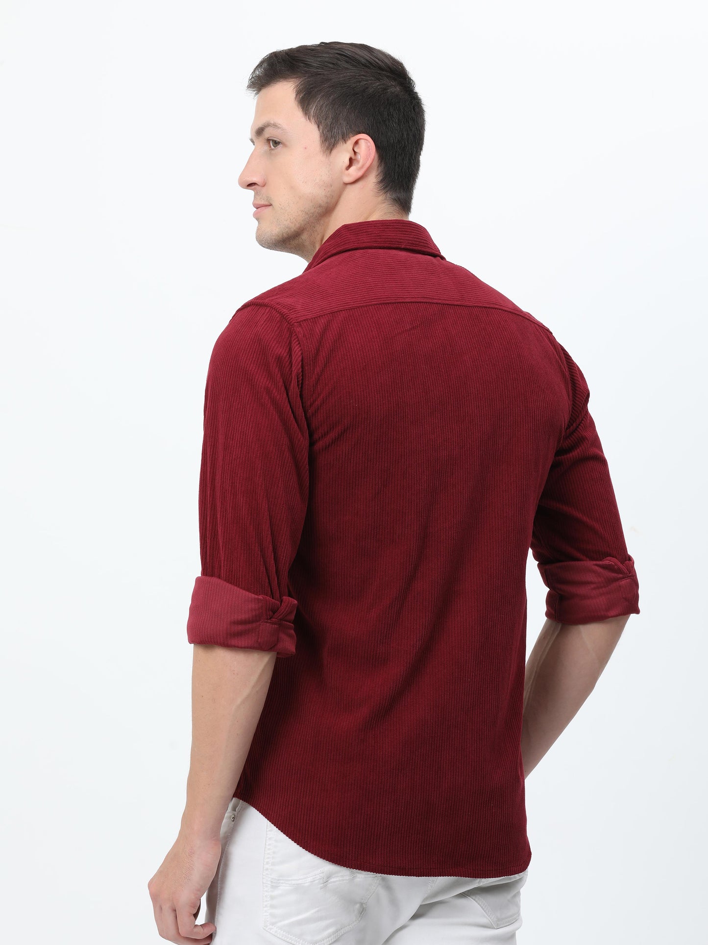 Maroon Corduroy Shirt for Men